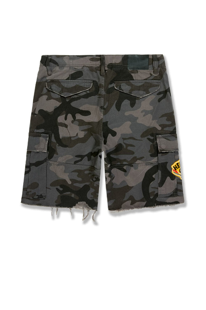 Jordan Craig Retro War Angel Cargo Shorts-Black Camo