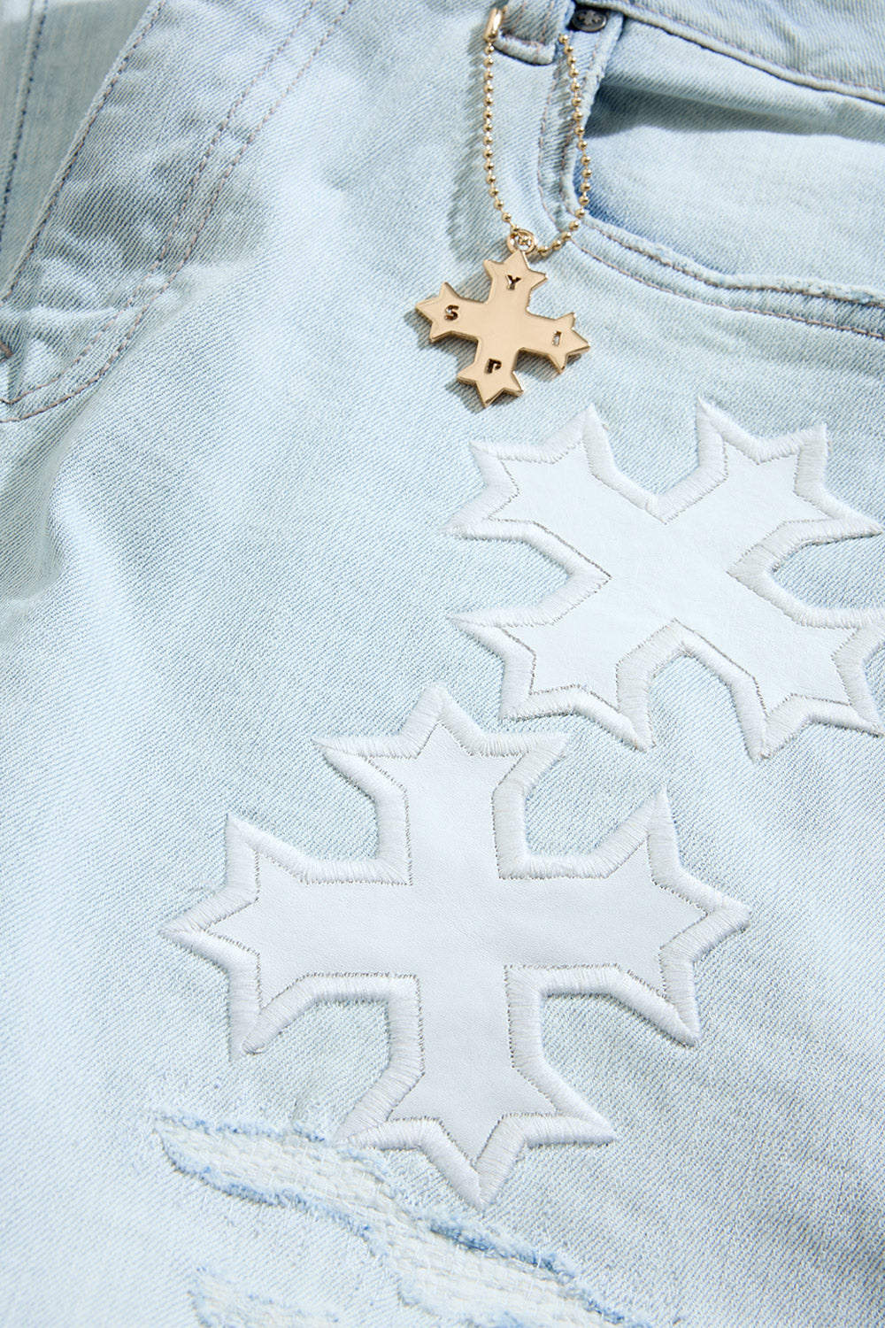 See You In Paradise Super Skinny Stacked Eden Denim - Iced White