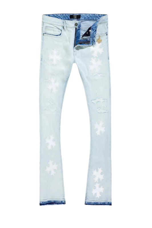 See You In Paradise Super Skinny Stacked Eden Denim - Iced White