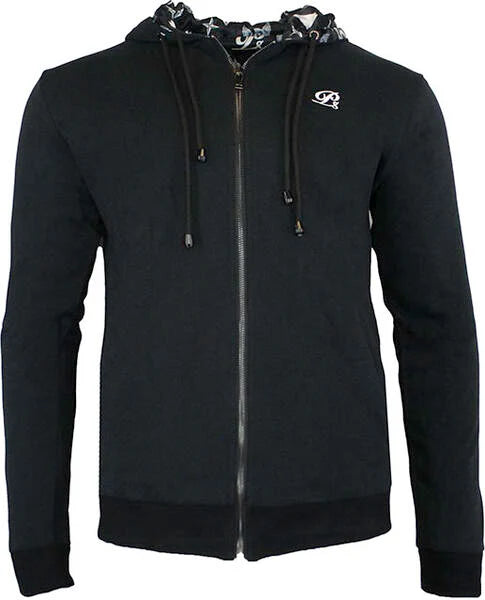 Privilege Society/ Reversible Monogram Hoodie Black