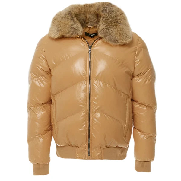 Jordan Craig Shiny Puffer Jacket- Caramel