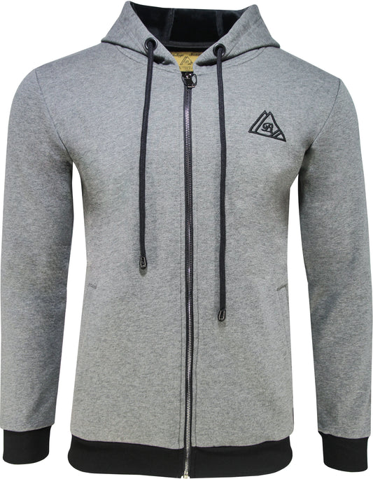 Privilege Society/ Premium 40 Below Velour Logo Zip-Up Hoodie Grey-Black