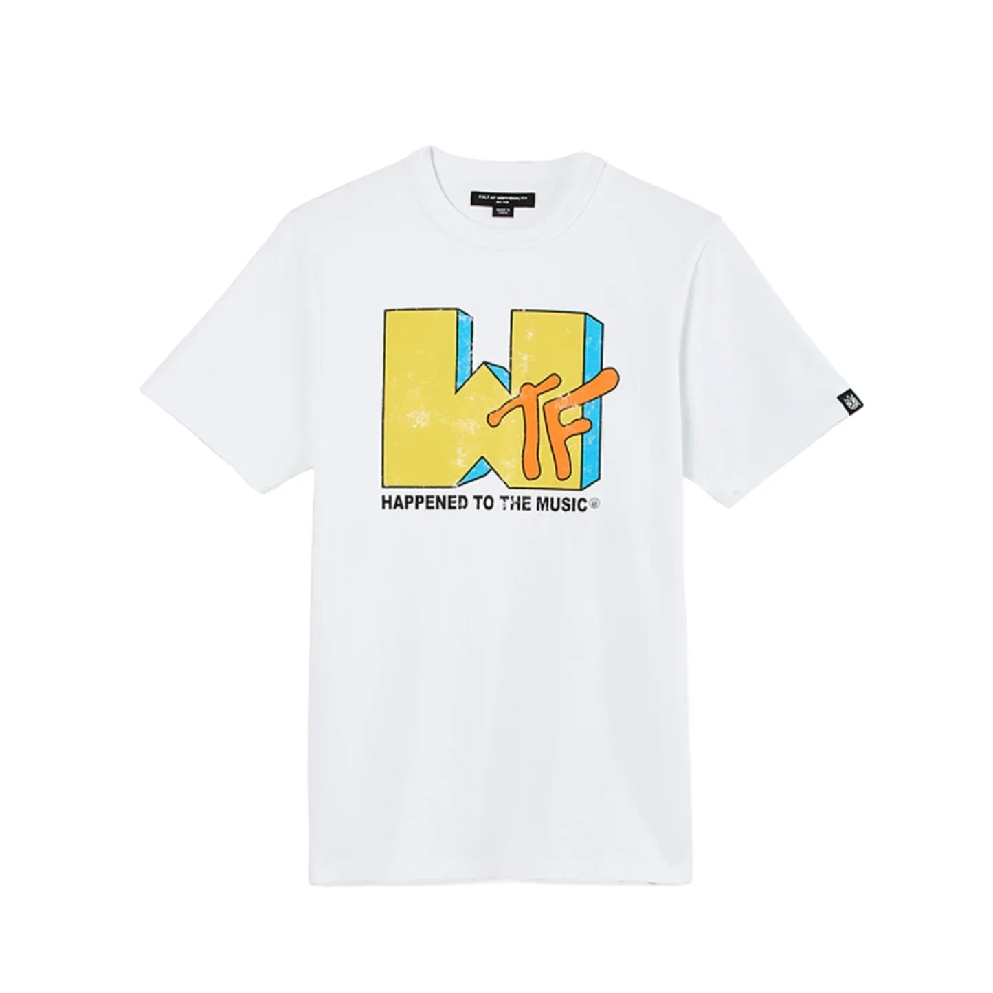 Cult Of Individuality Short Sleeve Crewneck Tee "WTF"- White