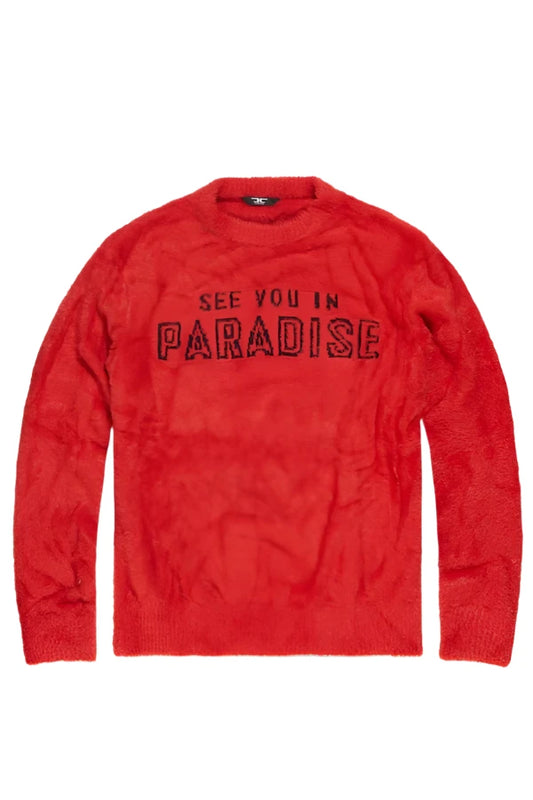 Jordan Craig Lexington Crewneck Sweater- Red