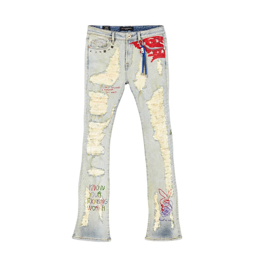 CULT OF INDIVIDUALITY LENNY BOOTCUT JEANS-IRIS