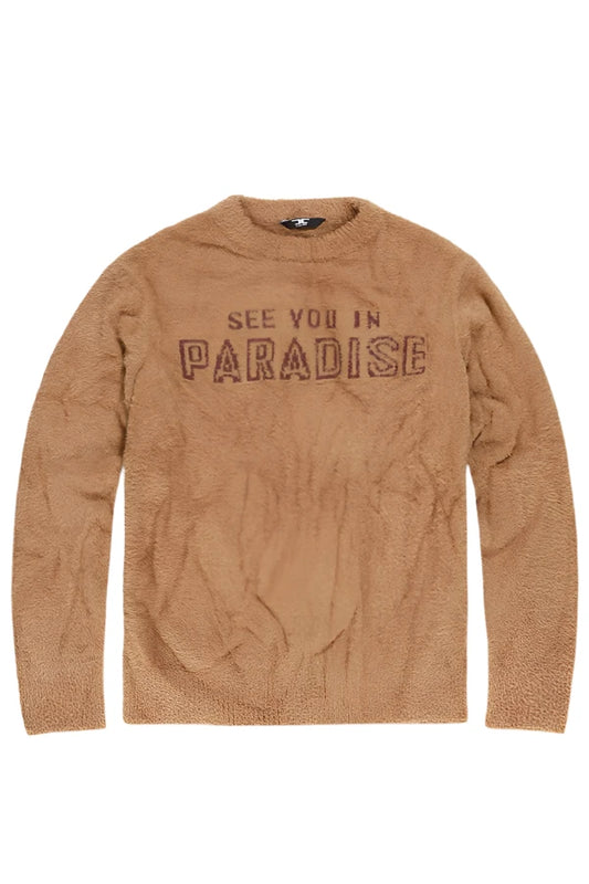 Jordan Craig Lexington Crewneck Sweater- Camel