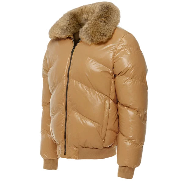 Jordan Craig Shiny Puffer Jacket- Caramel