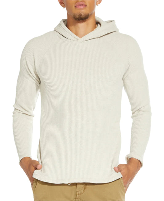 Civil Society Wolfe Waffle Knit Hoodie- Oatmeal