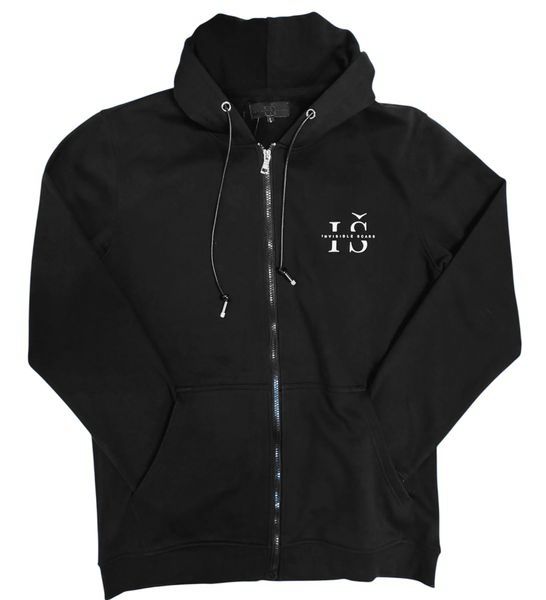 Invisible Scars Men's Midnight Zip Up Hoodie-Black