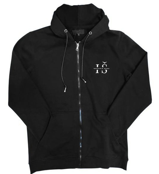 Invisible Scars Men's Midnight Zip Up Hoodie-Black