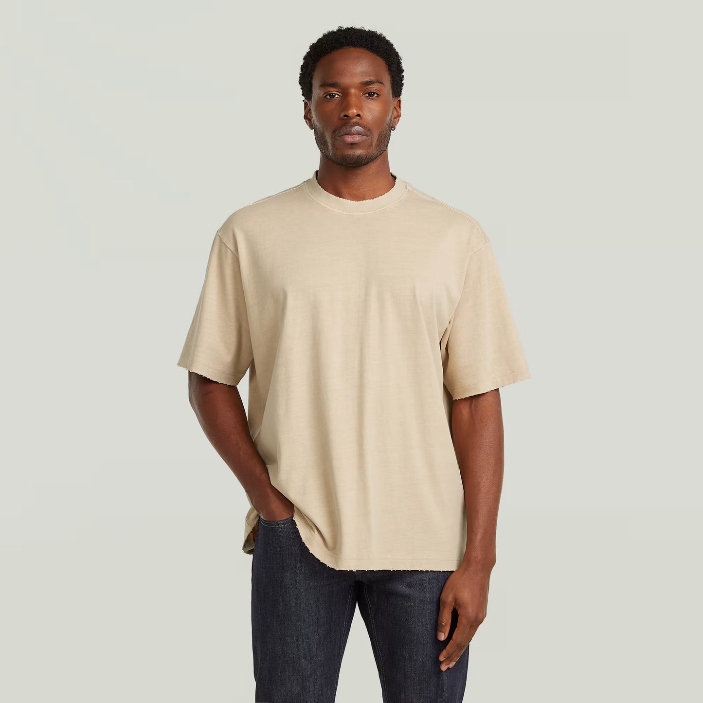G-Star Raw Back Graphic Loose T-Shirt-Cream Gd