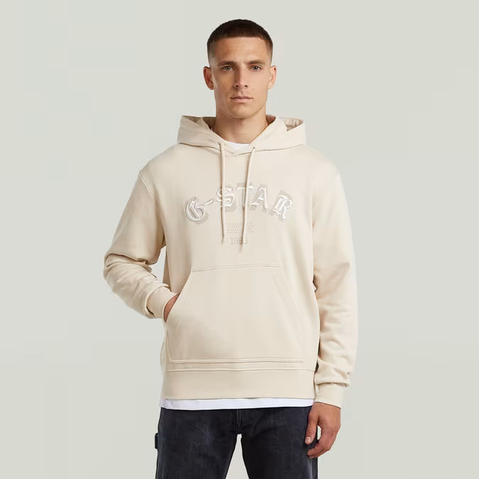 G-Star Raw Embro Logo HB Hoodie Sweater-DK Talc