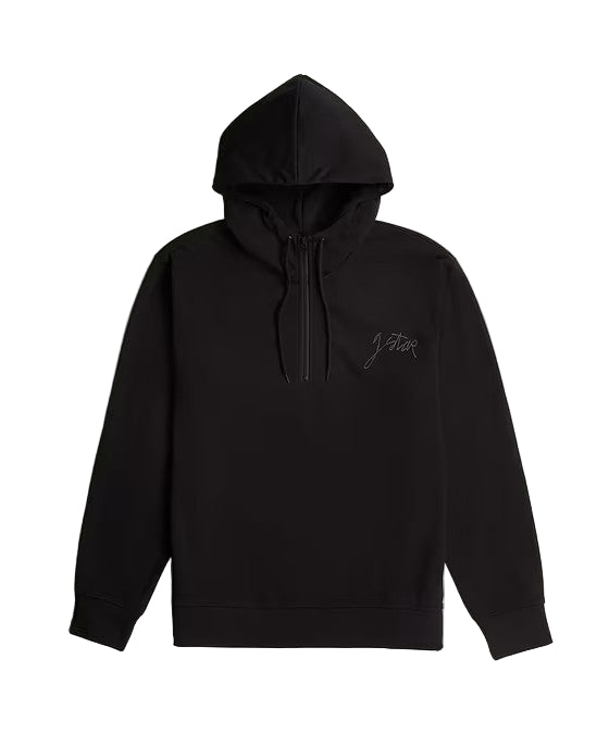 G-Star Raw Script Half Zip Hoodie-Black