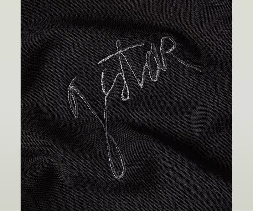 G-Star Raw Script Half Zip Hoodie-Black