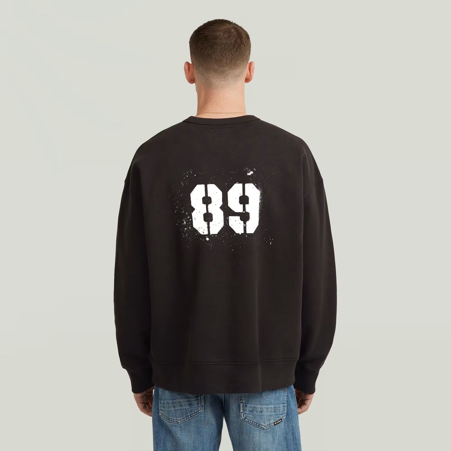 G-Star Raw Sprayed 89 Graphic Loose Sweater-Black