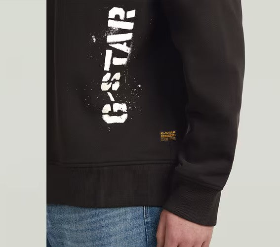 G-Star Raw Sprayed 89 Graphic Loose Sweater-Black