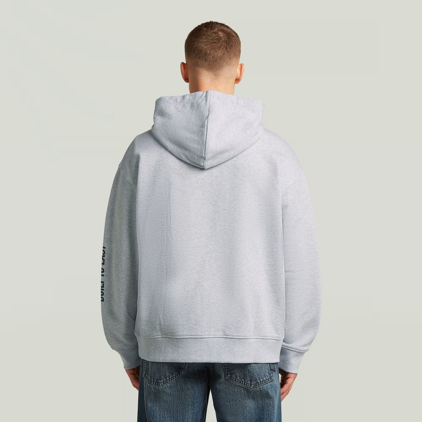 G-Star Raw Stencil Relaxed Hoodie Zip Sweater-Light Grey