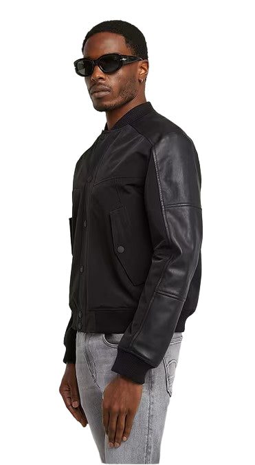 G-Star Raw Varsity Leather Jacket-Black