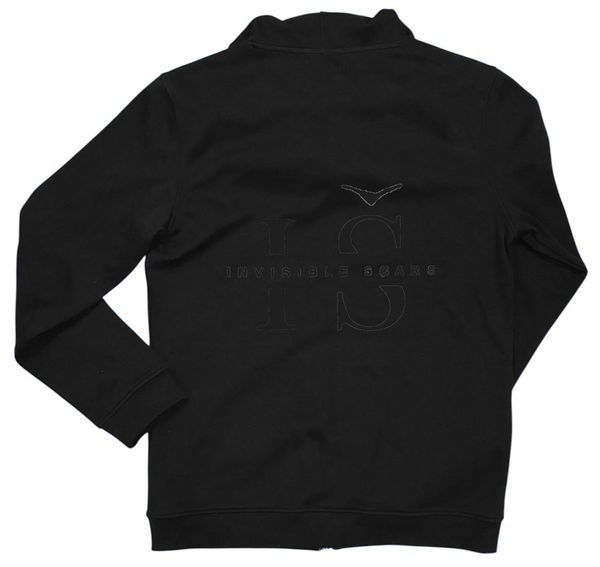Invisible Scars Men's Midnight Zip Up Hoodie-Black