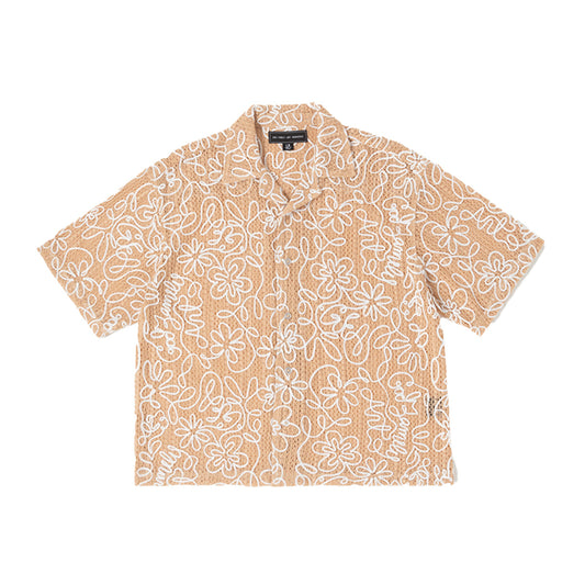 GFA Manasseh Loops Woven Button Front Shirt- Apricot Illusion