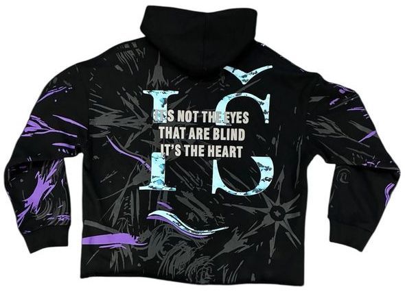 Invisible Scars Men's Blind Eye Crop Hoodie-Black