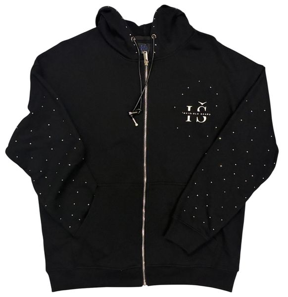 Invisible Scars Men's Luminor Zip Up Hoodie-Black