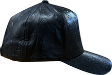Privilege Society Leather Monogram Strap Back Hat-Black