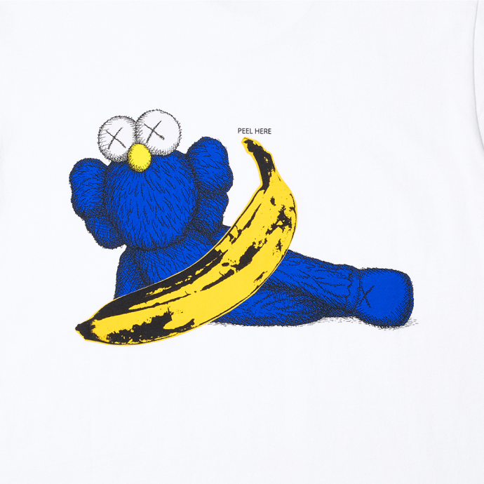 Kaws+Warhol Peel Here T-Shirt-White