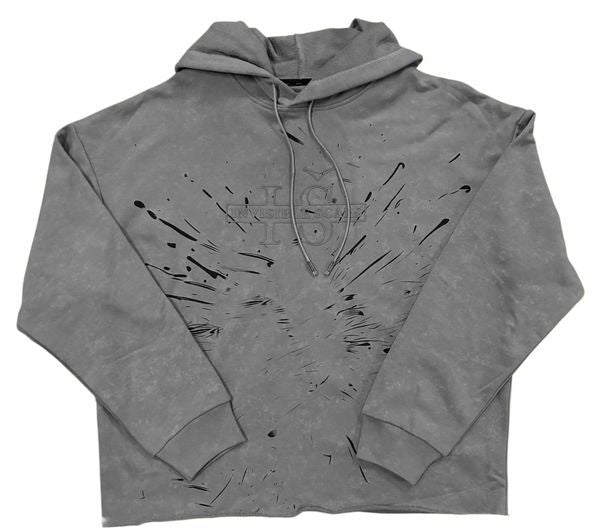 Invisible Scars Men's Kings Rule Crop Hoodie-Grey