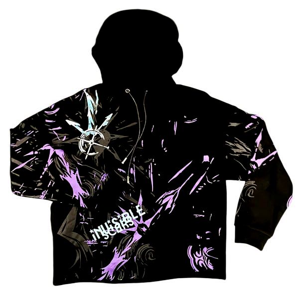 Invisible Scars Men's Blind Eye Crop Hoodie-Black